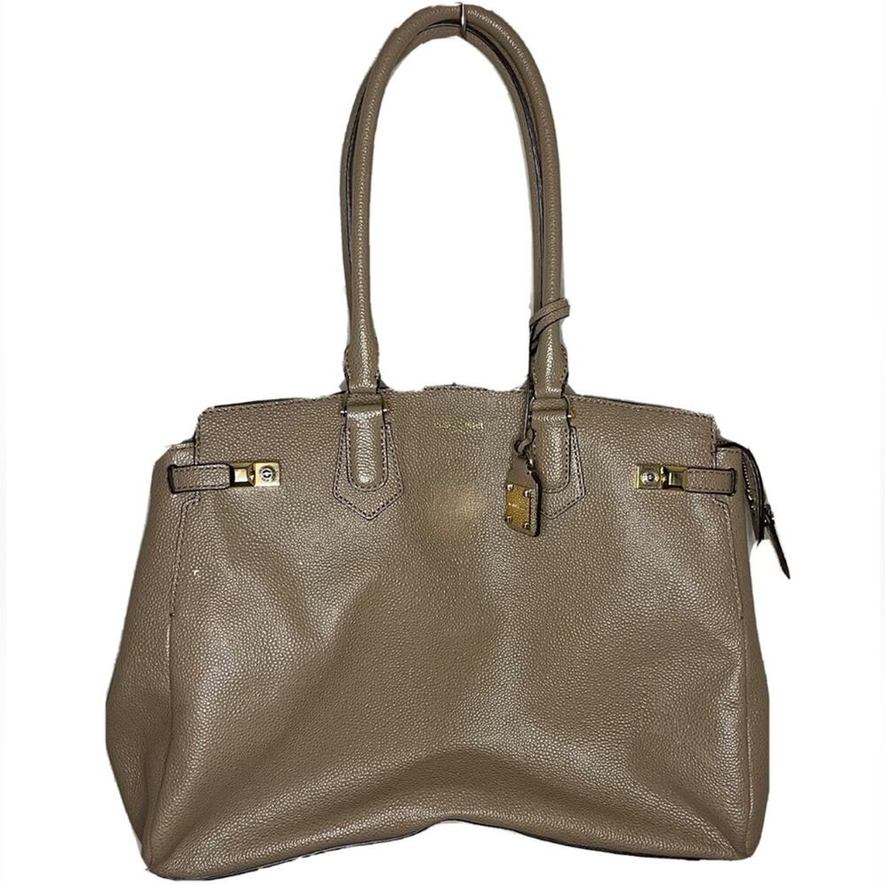Henri Bendel Tan Cream Nude Large Shoulder Tote Purse Handbag Women Accessories